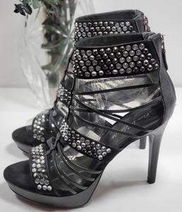 Itailian Rhinestone Gladiator Ankle Strap Heels